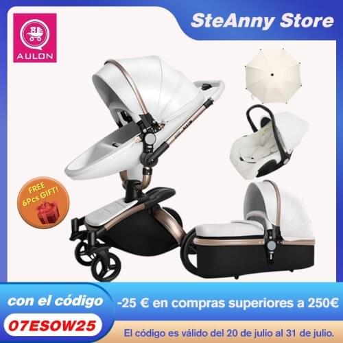 AULON baby stroller can sit and lie two-way lightweight folding high landscape childrens stroller bed dual-use