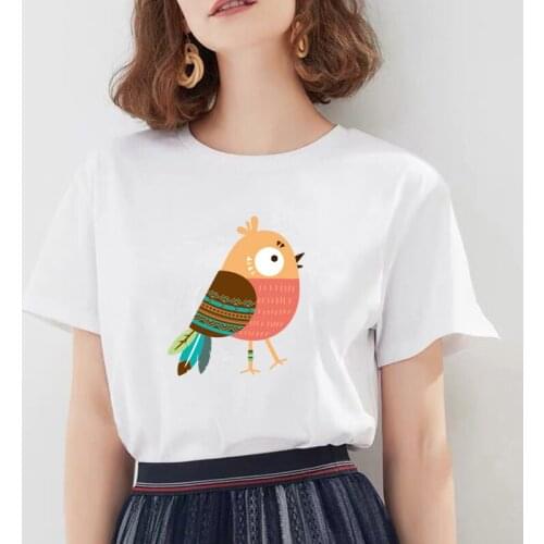 Summer T Shirt Women Streetwear O-Neck Short Sleeve Tops Tees Funny Animal Woman Clothes Casual Fox Print Tshirt Graphic T-shirt