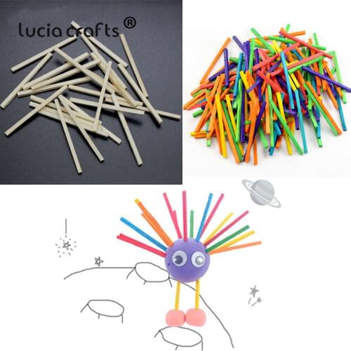 Lucia crafts Approx 260pcs/lot length 4.2cm colorful wooden stick for Kindergarten Teaching Mini Sticks Childrens Fun E1205