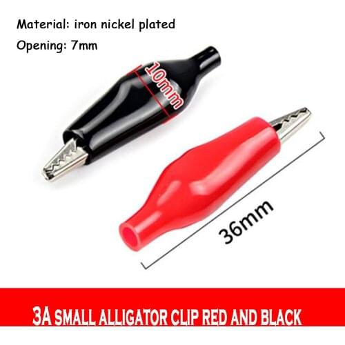 5PCS/ lots small Insulation Boot Metal Alligator Clip Electric Test 28 35 45 MM Lead colorful small crocodile clip Color random