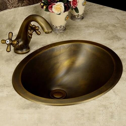 Fashion wash basin,Bronze Basin,Handmade Copper Sink,Antique Bronze Basin,Brass Counter Basin,Undercounter basin oval 435*345mm