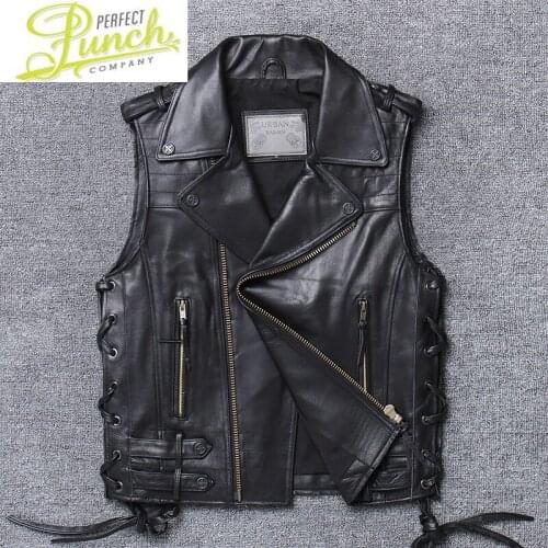 Jacket Men 100% Real Cow Leather Coat Spring New Fashin Style of Moto&Biker Mens Vest Cool Short Slim 2021 M1601