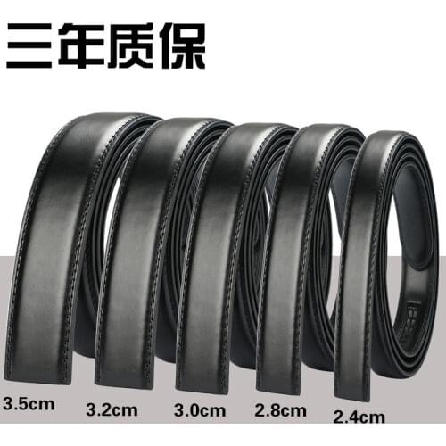 Headless belt men without head leather automatic buckle 2.4cm punch pin buckle 3.2 without buckle belt female 2.8