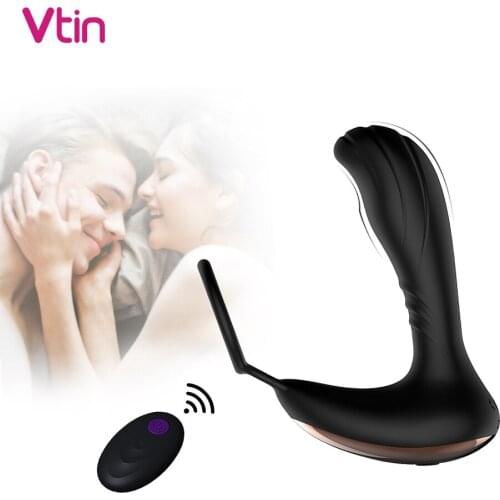 Male Prostate Massage Vibrator Anal Plug Waterproof Powerful Prostate Stimulator Butt Delay Ejaculation Ring Toy For Men