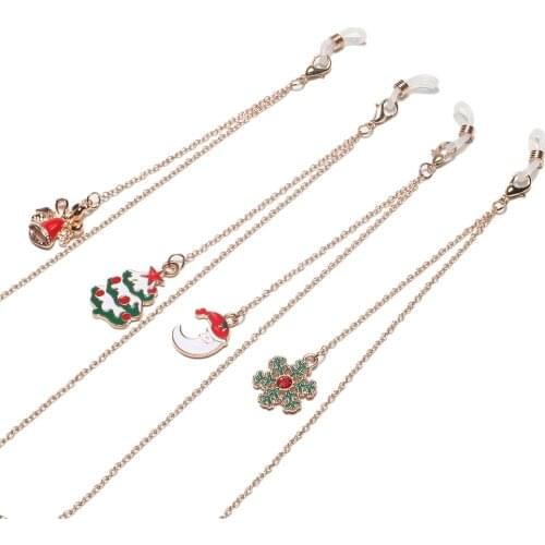 New Metal Christmas Glasses Strap Mask Lanyard Sunglasses Chain Necklace Fashion Spectacle Accessories
