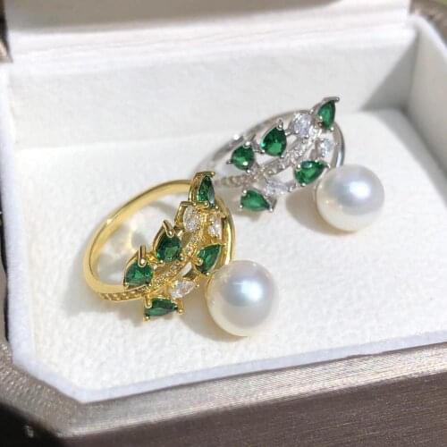 New Hot 925 Sterling Silver Adjustable Ring Settings Findings Mountings Parts for Pearl Corals Jade Crystal, 5pcs/lot