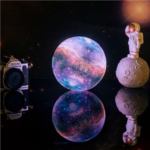 New Arrival 3D Print Star Moon Lamp Colorful Change Touch Home Decor Creative Gift Usb Led Night Light Galaxy Lamp WJ926