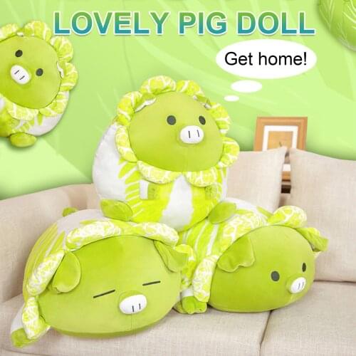 Vegetable Cabbage pig Doll Pillow Birthday Gift Children’s Bed Doll Sleeping Doll Stuffed Animal Cushion Soft Home Decoration