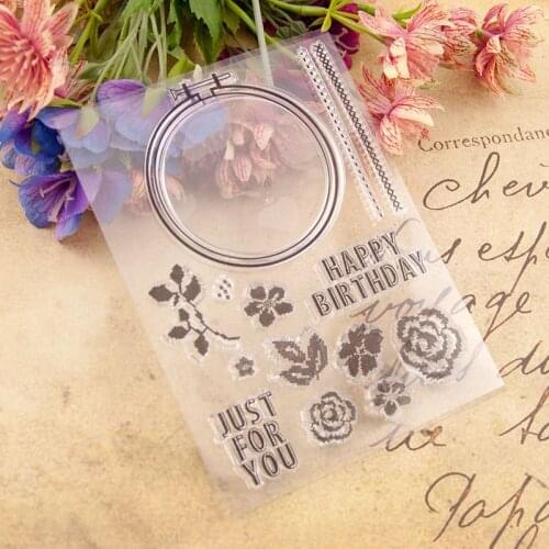 Clear Stamps Seals for DIY Scrapbooking Card Ring Birthday Flower Stamps Making Photo Album Crafts Decor Transparent Stamps