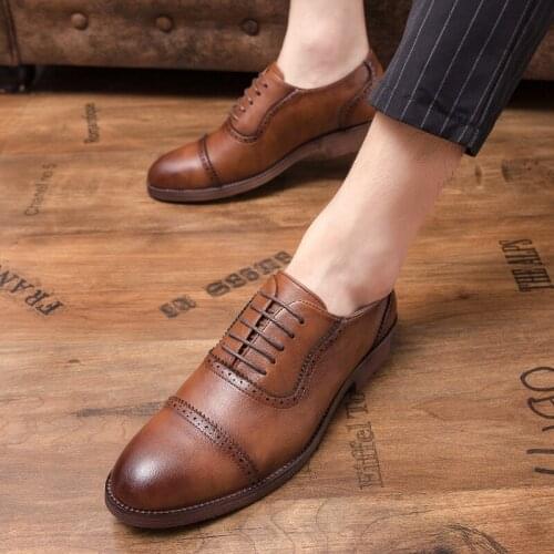 Plus size chaussure home brogue shoes mens formal Italian brand business shoes mens Oxford leather zapatos hombre туфли--обувь