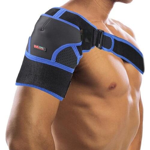Adjustable Gym Sports Care Single Shoulder Support Back Brace Guard Strap Wrap Belt Band Pads Bandage For Men & Women M/L Size
