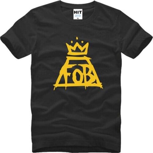 Rock Band FOB Fall Out Boy T Shirt Men Hip Hop Short Sleeve O Neck Cotton Man T-Shirt Cool Tee Shirt Homme Camisa Masculina