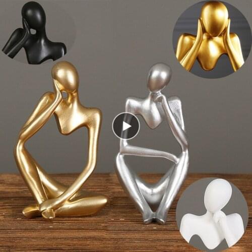Statue Abstract Figure Sculpture Thinker Ornaments Resin Statue Crafts Home Decoration accessories Modern Figurines For Interior