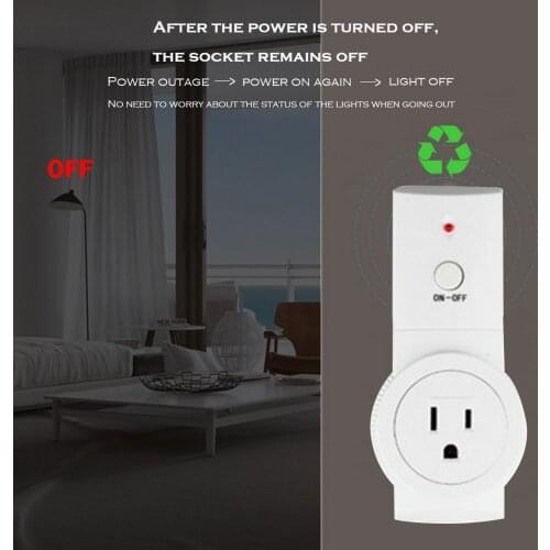 1 2 3 4pcs Wireless Smart Remote Control Switch Socket TS-868-US-4 Wall-mounted 120V 15A Kitchen Household Power Socket Switch