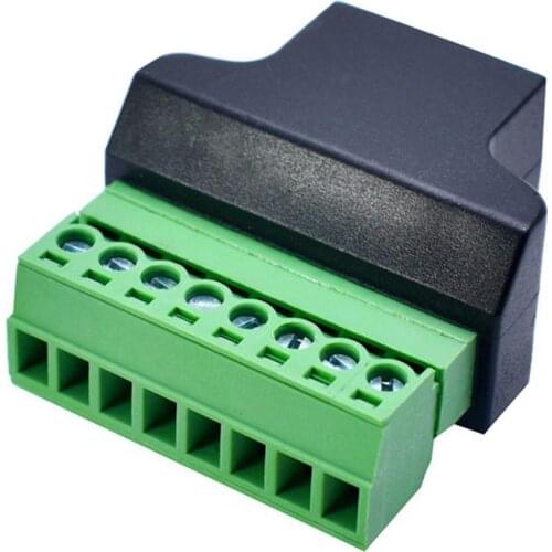 1PC RJ45 Female to Screw Terminal 8 Pin Connector Ethernet Cable Extender Adapter Computer Related Connection and Connectors