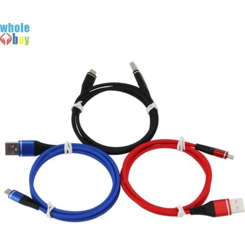 100pcs/lot Cable Charger Micro USB Type C 8pin Cable New Fishing Yarn Nylon Woven Fast Charging Cable for IPhone 7 8 Samsung HTC