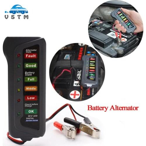 12V Auto Car Digital Battery Tester Alternator 6 LED Light for Cars Vehicle 12V Car Battery-Tester Diagnostic Tool Fit car motor