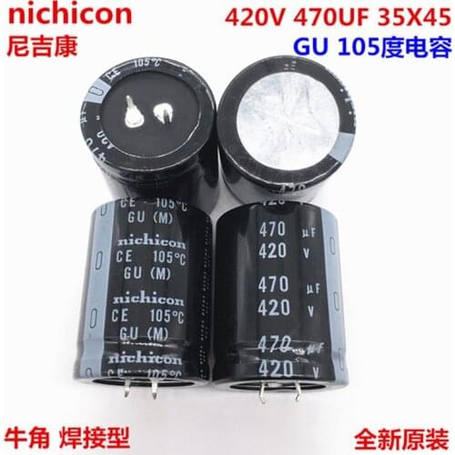 2PCS/10PCS 470uf 420v Nichicon GY/GU 35x45mm 420V470uF Snap-in PSU Capacitor