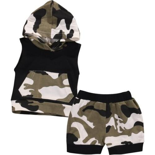 Newborn Infant Baby Boy Girl Clothes Hooded Vest Top + Short Pants Outfits Set 2pcs suit baby boy clothes newborn