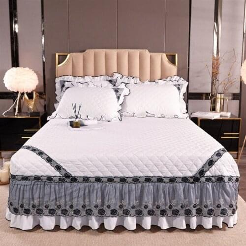 2019 White luxury European Style 100% cotton Bedspread Pillowcases Bed sheet Bed Cover 120x200cm/150x200cm /200x220cm 3pcs