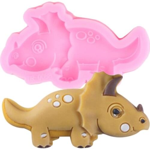 3D Cartoon Dinosaur Silicone Molds Animals Cupcake Topper Fondant Cake Decorating Tools Chocolate Gumpaste Candy Clay Moulds