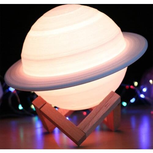 3D Printing Saturn Lamp Remote/Touch/Pat Bedroom LED Night Light Home Décor Holiday Gift USB Rechargeable