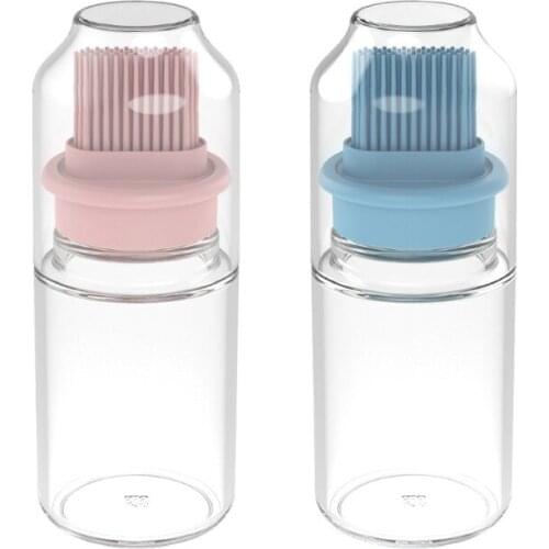 Portable Oil Bottle with Silicone Brush for Barbecue BBQ Liquid Gadgets Vinegar Salad Dressing Dispenser Bottle Kitchen