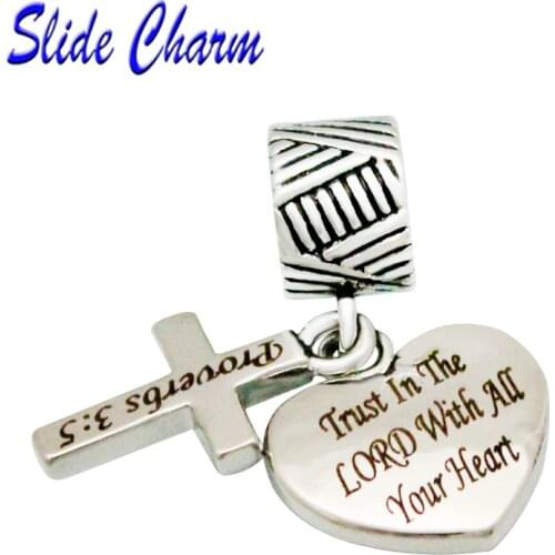 Charmed Craft Religious Charms Cross Charms Prayer God suitable for Pandora charm bracelet DIY making jewelry