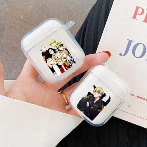 Tokyp Revengers Anime Earphone Case for Airpods 1 2 Charging Box Cover Wireless Headphone Cover Soft TPU Coque for Air Pods 2