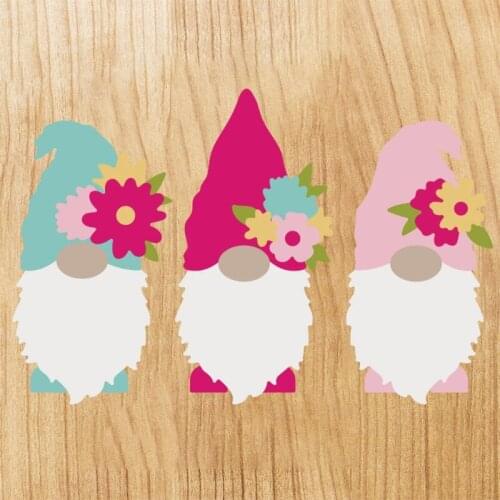 Flower Gnome Metal Cutting Dies Stencil DIY Scrapbooking Album Paper Card Template Mold Embossing Decoration K0AB