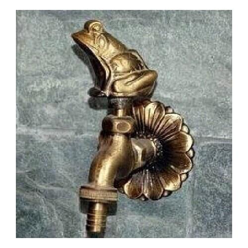 Decorative outdoor faucet rural animal shape garden Bibcock with antique bronze Frog tap for washing mop