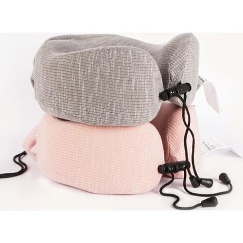 U-Shape Travel Pillow Soft Cushion Home Outdoor Textile Neck Support Headrest Car Plane Pillows Protable Cotton U-shaped Pillow