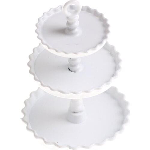 HOT 1/12 Dollhouse Miniature 3 layer Metal Fruit Desserts Snack Rack Stand