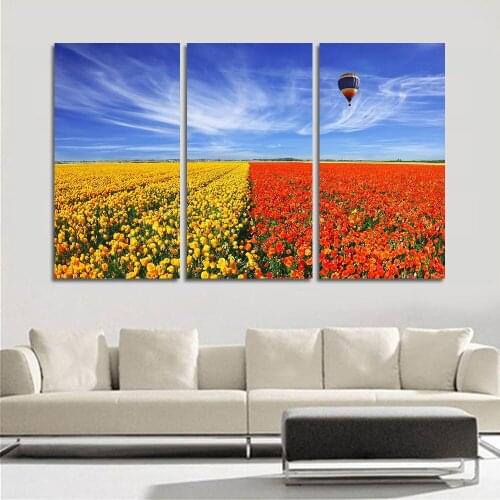 Canvas Painting Unframed Flower Wall Pictures for Living Room HD Posters and Prints Modern Landscape Cuadros Decoracion 3 Pieces
