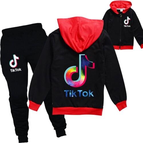 2-13 Yrs Girls Boys Tik Tok Suit Fall Spring Baby Clothing Thin Jacket+Pant 2Pcs Sets Kids Amongus Impostor Casual Tracksuits