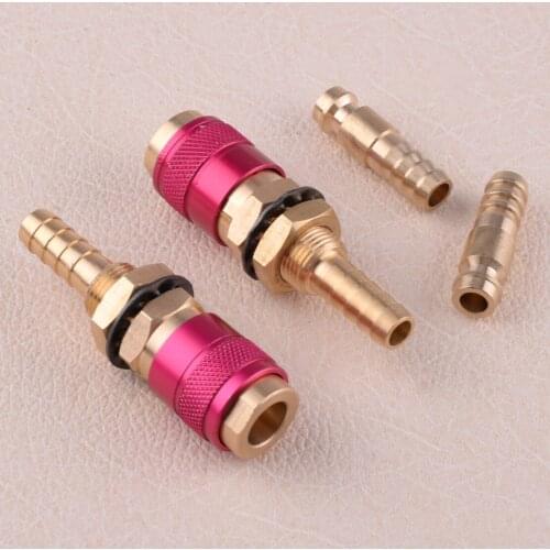 LETAOSK 2pcs M8 Red TIG Welding Torch Water Cooled & Gas Adapter Quick Connector Fitting