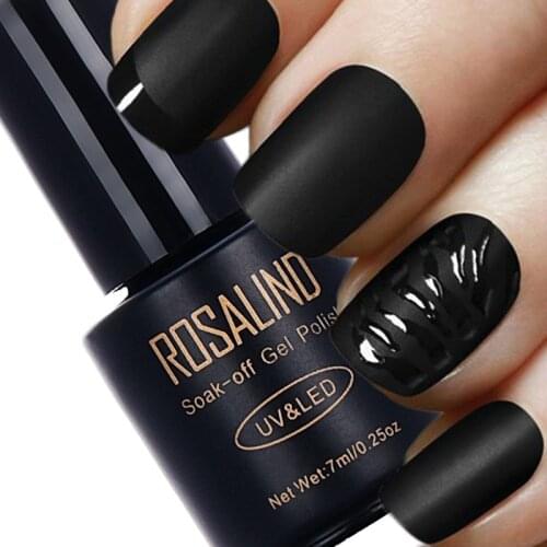ROSALIND 7ML Matt Top Coat Nail Polish Lacquer Nail Gel Polish Vernis Semi Permanent Soak Off UV Gel Nail Polish Manicure Art