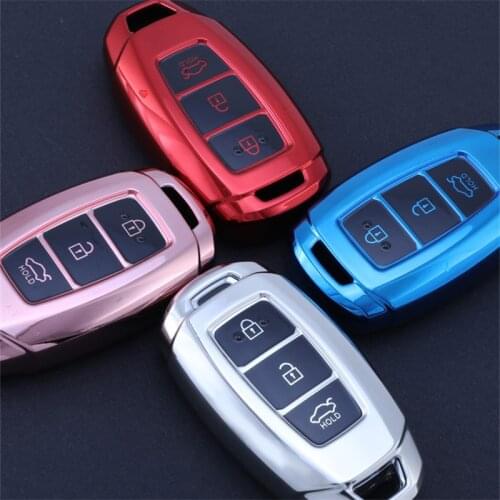 Fashion New Soft TPU Car Key Case Cover For Hyundai Santa Fe TM 2019 I30 2018 Solaris Azera Elantra Grandeur Accent Accessories