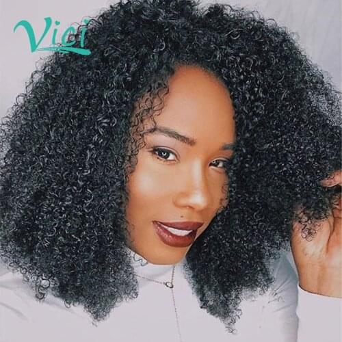 Mongolian Kinky Curly Wig Deep Part 13x4 Lace Front Wig PrePlucked With Baby Hair And Bleached Knots Lace Wig 150% 4x4 Lace