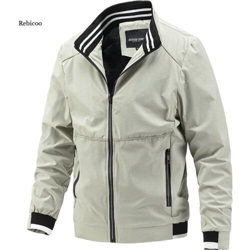 Men Baseball Jackets Casual Solid Color Streetwear Sports Bomber Jacket Men New Autumn Simple Stand Collar Mens Jackets New