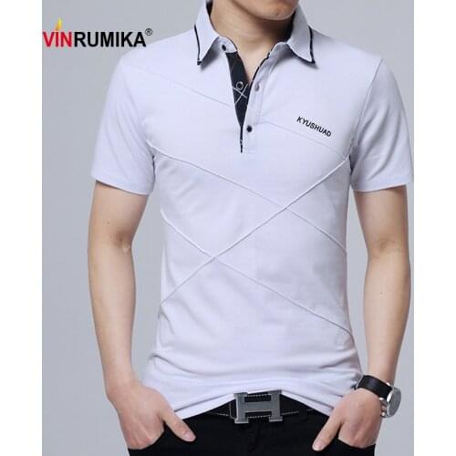 2020 Mens Summer Thin Plus Size M-5XL Cotton Gray Short Sleeve Polo Shirt Man Fashion Casual Style Black Blue Polos Shirts Tops