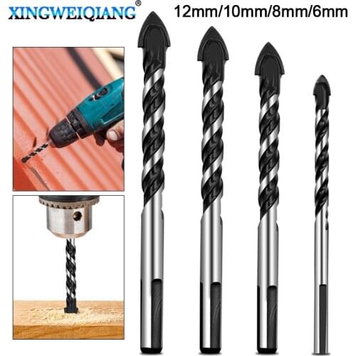 6mm 8mm 10mm 12mm Ceramic Tile Drill Bits Masonry Drill Bits Set for Glass Brick Concrete Wood Tungsten Carbide Tip for Wall Mir