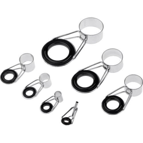 14pcs Sea Fishing Rod Pole Guide Tip Ceramic Ring Eye Kit Stainless Steel