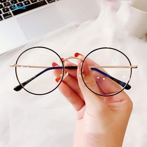 Zilead Round Anti Blue Light Glasses Fashion Metal Ultralight Eyeglasses Women Men Myopia Hyperopia Alloy Glasses Frame Unisex