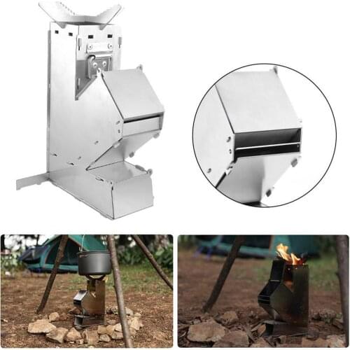 Portable Collapsible Camping Stove Wood Stove Outdoor Wood Burning Steel Rocket Stove Picnic Bbq Camping Stove