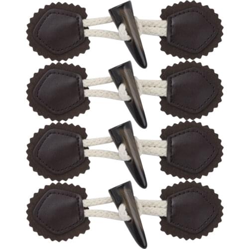 Horn Buckles Vintage Plastic Leather Sew-On Toggle Closure Buttons for Clothing Sewing Accessories Coat Jacket Decorative Button