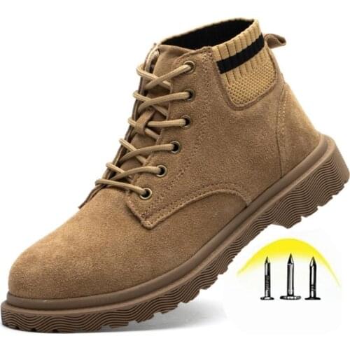 Work Safety Shoes Woman and Men Be Applicable Outdoor Steel Toe Anti Smashing Anti-slip Puncture Proof Work Boots