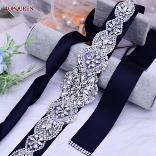 TOPQUEEN S433 Belts for Formal Dresses Wedding Sash Bridesmaid Belt Pearl Belts for Women Rhinestone Belt for Wedding Party Belt