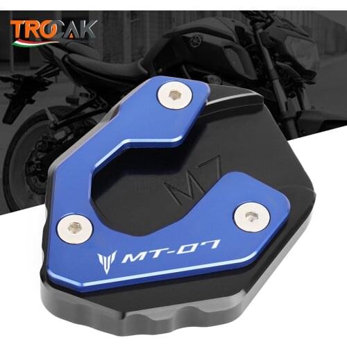 Motorcycle CNC Kickstand Side Stand Enlarge Extension Pad Support Accessories For Yamaha MT07 MT 07 MT-07 2014-2019 2018 2020