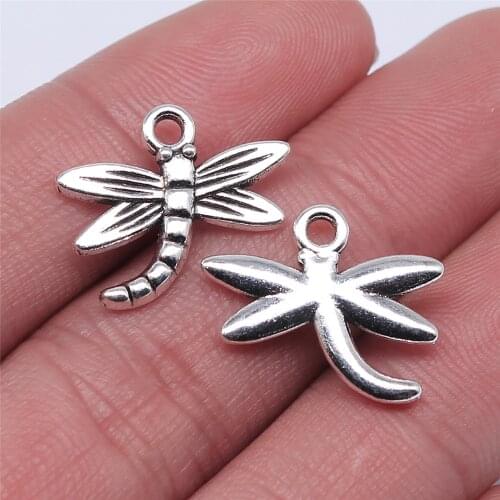 WYSIWYG 10pcs 18x13mm Pendant Dragonfly Dragonfly Charm Pendants For Jewelry Making 2 Colors Dragonfly Pendants